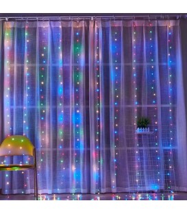 Cortinas De Luces Led Para Decoración Fiestas Multicolor 2x3